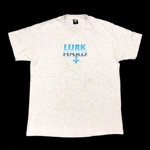 Lurk Hard Metallic Logo Heather Gray Tee T Shirt size Large L Streetwear B13
